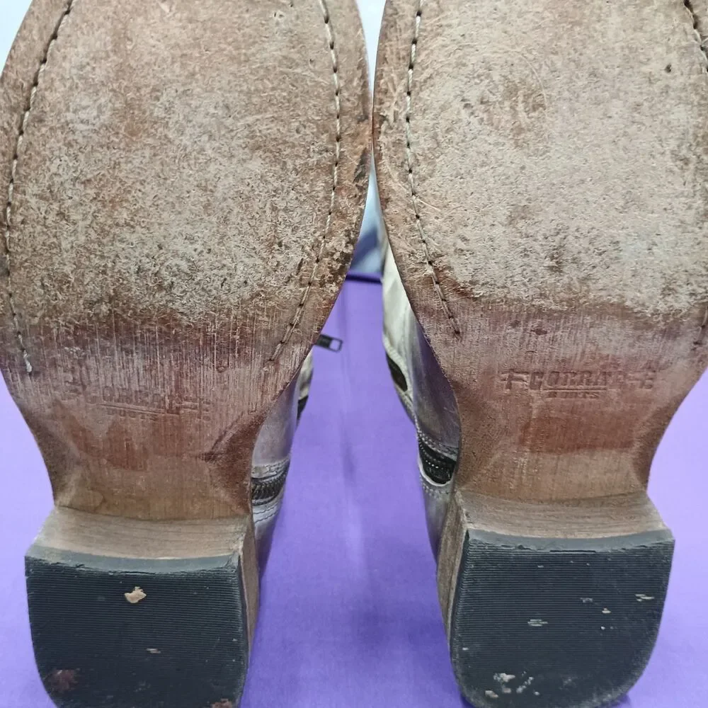 Corral Urban Chocolate Taupe Lace Tall Boots P5036 Ladies size 8.5M   Used W/Box